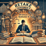 Мужчина читает книгу, рядом книги статуэтки с весами