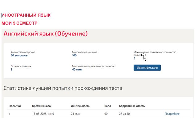 Иностранный язык. 5 семестр. МОИ (МТИ) Иностранный язык