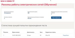 Результаты теста по электрическим сетям