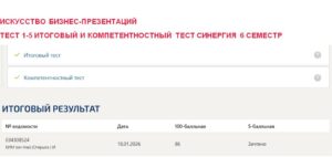 Искусство бизнес-презентаций, тест 1-5, итоговый и компетентностный тест