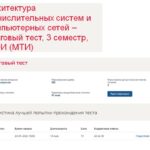 Архитектура вычислительных систем и компьютерных сетей – итоговый тест