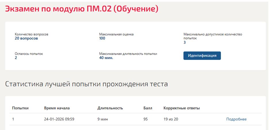 Экзамен по модулю ПМ.02 – 5 семестр, МОИ (МТИ) Экзамен по модулю ПМ.02