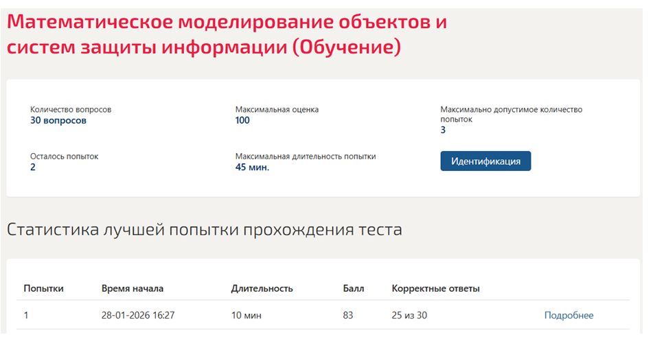 Математическое моделирование объектов и систем защиты информации – 5 семестр. МОИ (МТИ) Математическое моделирование объектов и систем защиты информации