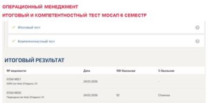 Операционный менеджмент, итоговый и компетентностный тест