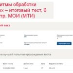 Алгоритмы обработки данных – итоговый тест