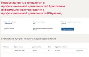 Информационные технологии в профессиональной деятельности Адаптивные информационные технологии в профессиональной деятельности
