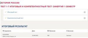 История России, тест 1-7 итоговый и компетентностный тест