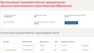 Организация технологических процессов на объекте капитального строительства
