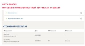Учет и анализ, итоговый и компетентностный тест