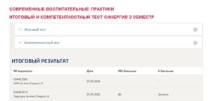 Современные воспитательные практики, итоговый и компетентностный тест