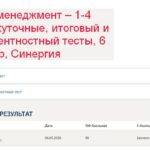 Talent- менеджмент. 1–4 промежуточные, итоговый и компетентностный тесты