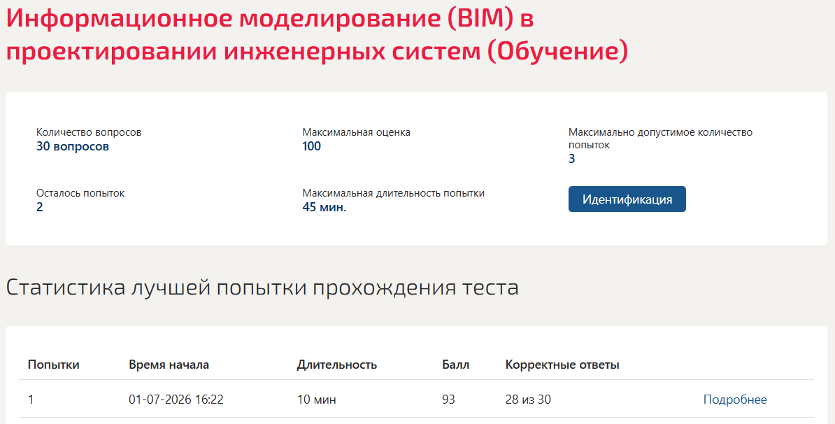 Ответы на тест Информационное моделирование (bim) в проектировании инженерных систем Мти (Мои) 4 семестр Информационное моделирование (bim) в проектировании инженерных систем