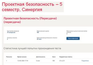 Проектная безопасность – 5 семестр, Синергия