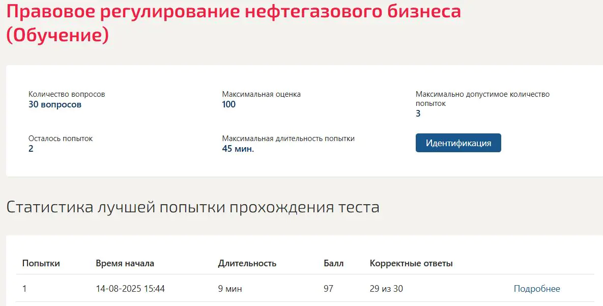 Правовое регулирование нефтегазового бизнеса- тест Синергия