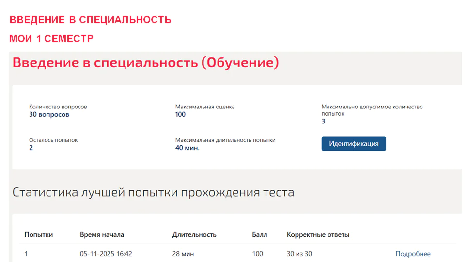 Тест по введению в специальность