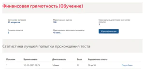 Финансовая грамотность. 3 семестр. МОИ (МТИ) Тест по финансовой грамотности