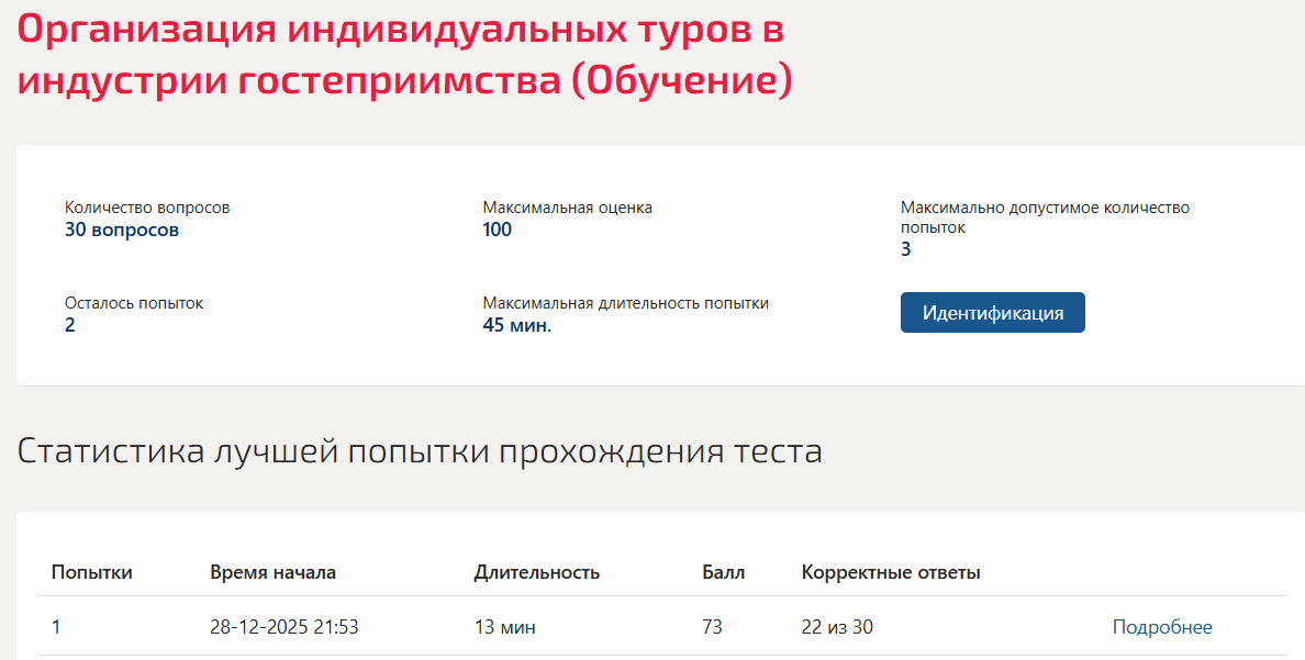 Организация индивидуальных туров в индустрии гостеприимства