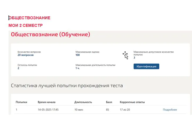 Обществознание. 2 семестр. МОИ (МТИ)