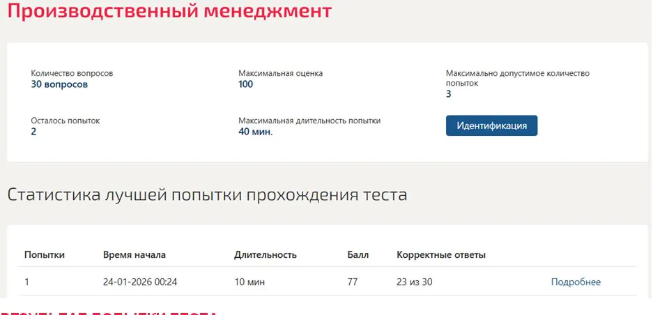 Тест по производственному менеджменту