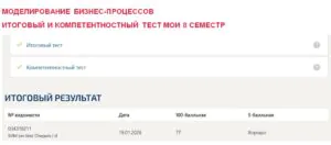 Моделирование бизнес-процессов, итоговый и компетентностный тесты – 8 семестр. МОИ (МТИ) Итоговый и компетентностный тест по моделированию бизнес-процессов